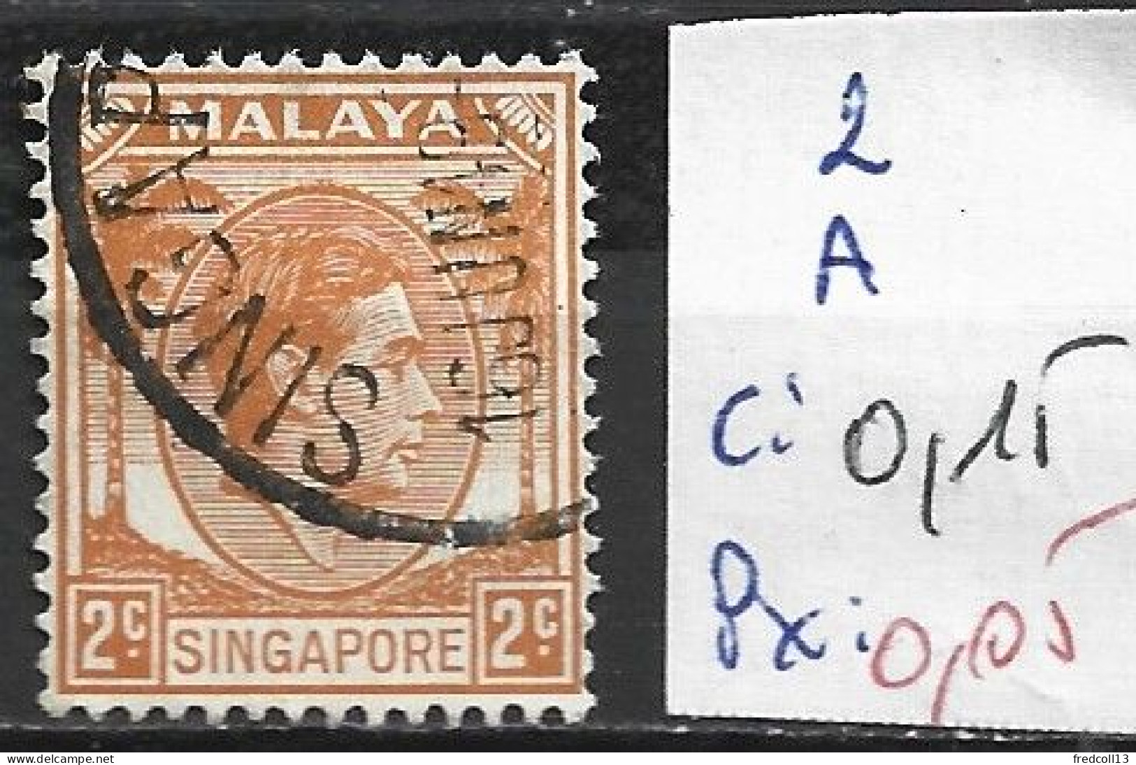 SINGAPOUR 2A Oblitéré Côte 0.15 € - Singapour (...-1959)
