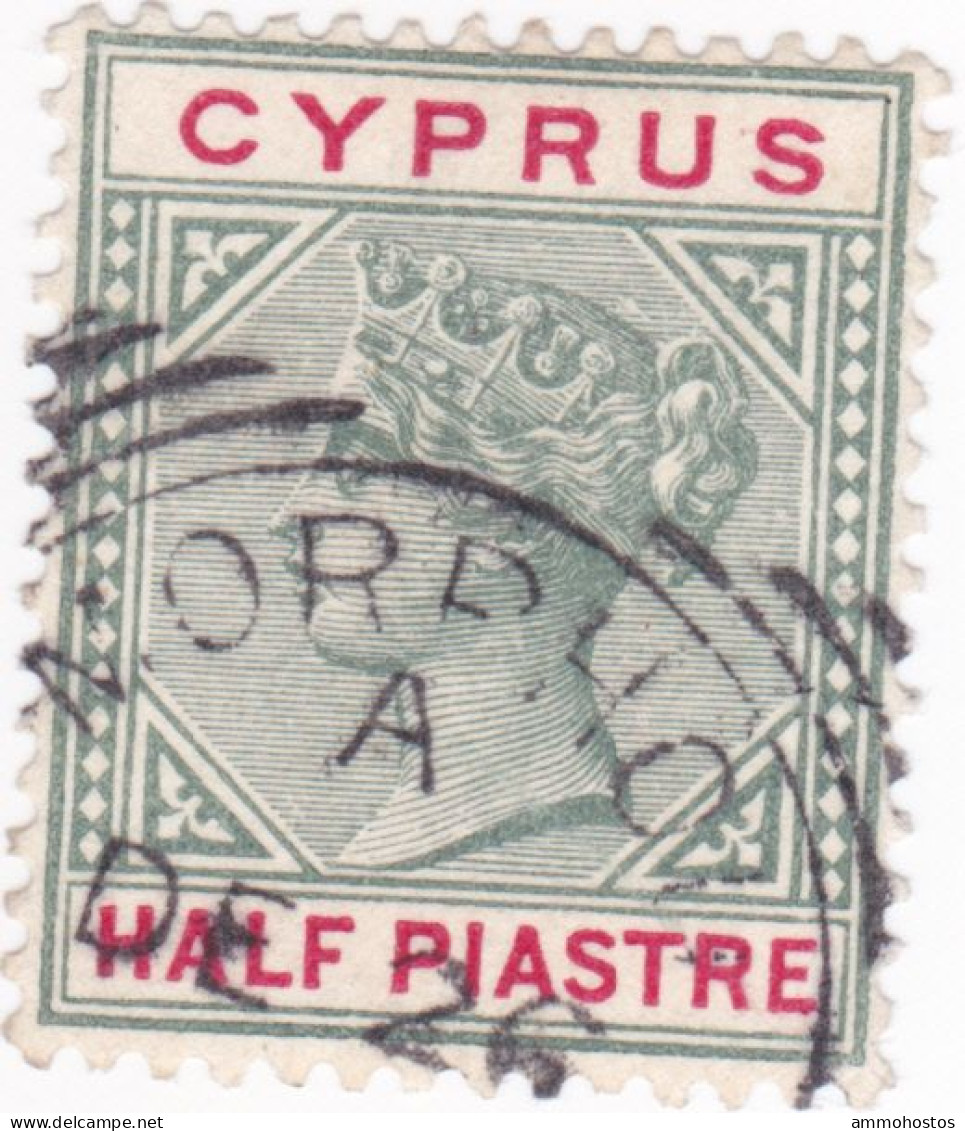 CYPRUS QV MORPHOU  A  SQUARED CIRCLE RURAL POSTMARK - Chypre (...-1960)