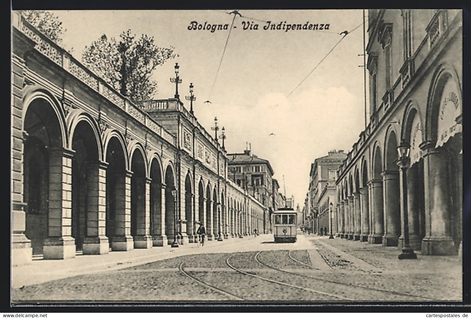 AK Bologna, Via Indipendenza, Strassenbahn  - Tramways