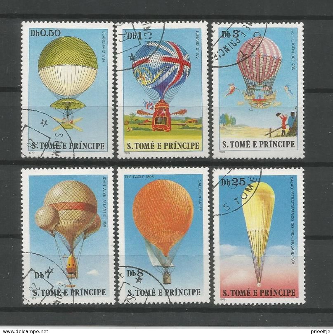 St Tome E Principe 1980 Balloon History  Y.T. 584/589 (0) - Sao Tome En Principe