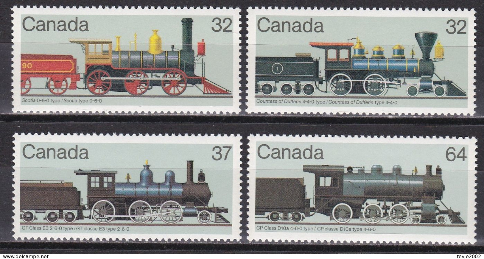 Canada Kanada 1984 - Mi.Nr. 931 - 934 - Postfrisch MNH - Eisenbahnen Railways Lokomotiven Locomotives - Eisenbahnen