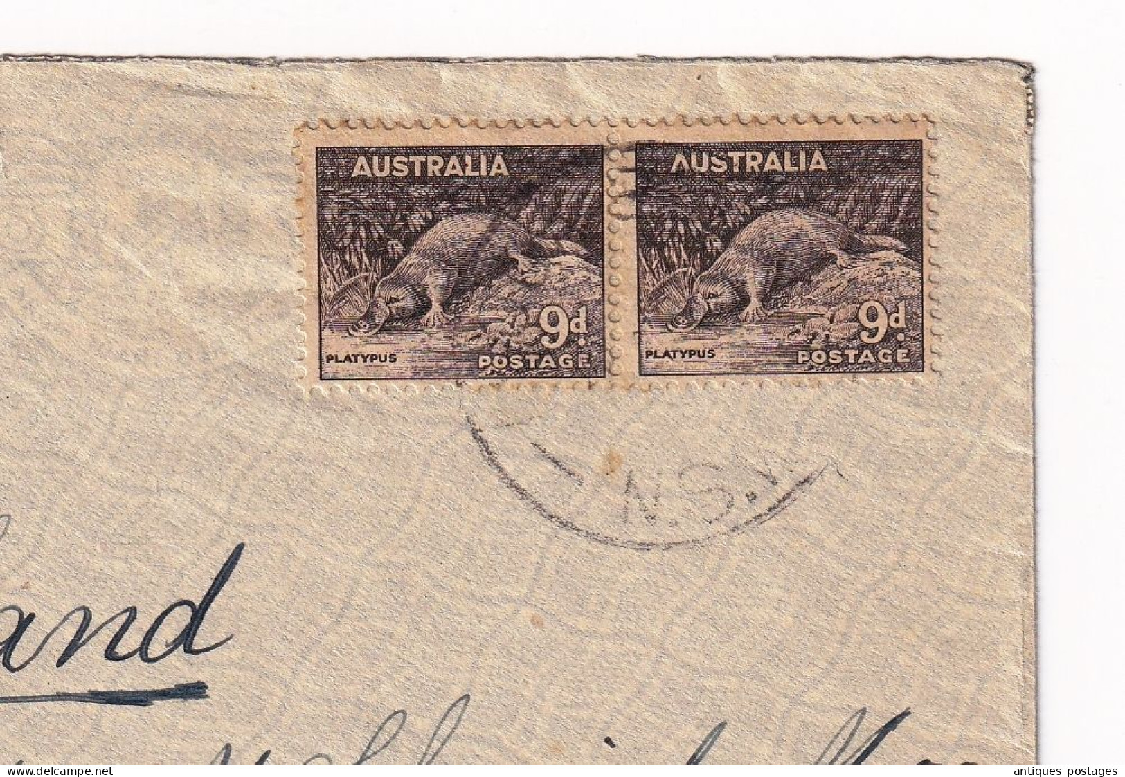 Australia  1936 Australie Sydney New South Wales Ornithorynque Platypus Zurich Switzerland - Brieven En Documenten