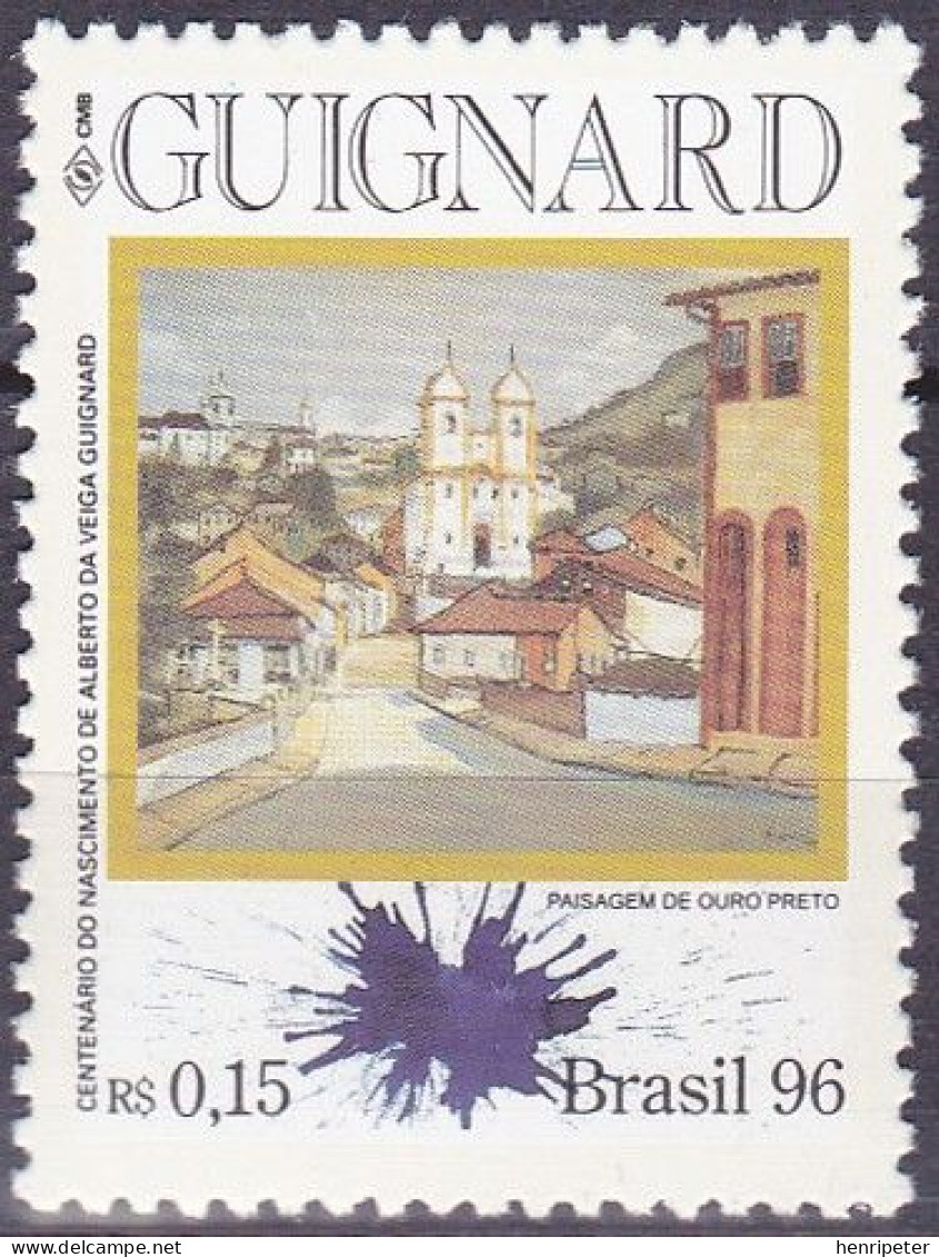 T.-P. Gommé Neuf** - Centenaire De La Naissance De Veiga Guignard Paisagem De Ouro Preto - N° 2269 (Yvert) - Brésil 1996 - Neufs