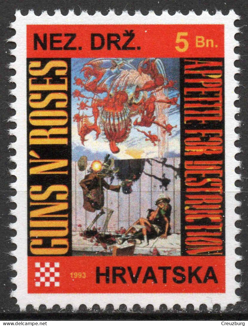 Guna N' Roses - Briefmarken Set Aus Kroatien, 16 Marken, 1993. Unabhängiger Staat Kroatien, NDH. - Croatie