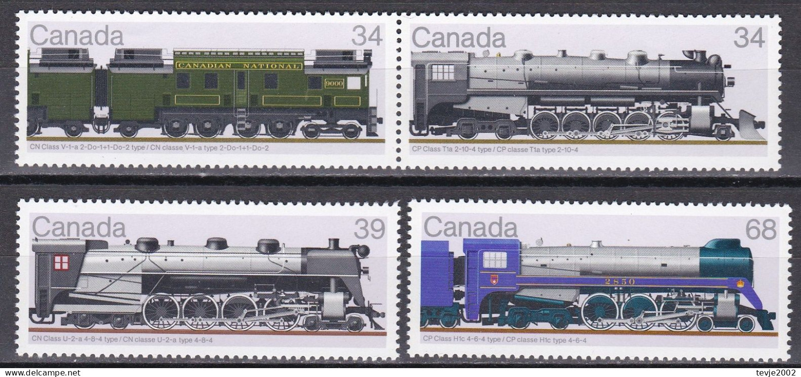 Canada Kanada 1986 - Mi.Nr. 1018 - 1021 - Postfrisch MNH - Eisenbahnen Railways Lokomotiven Locomotives - Trains