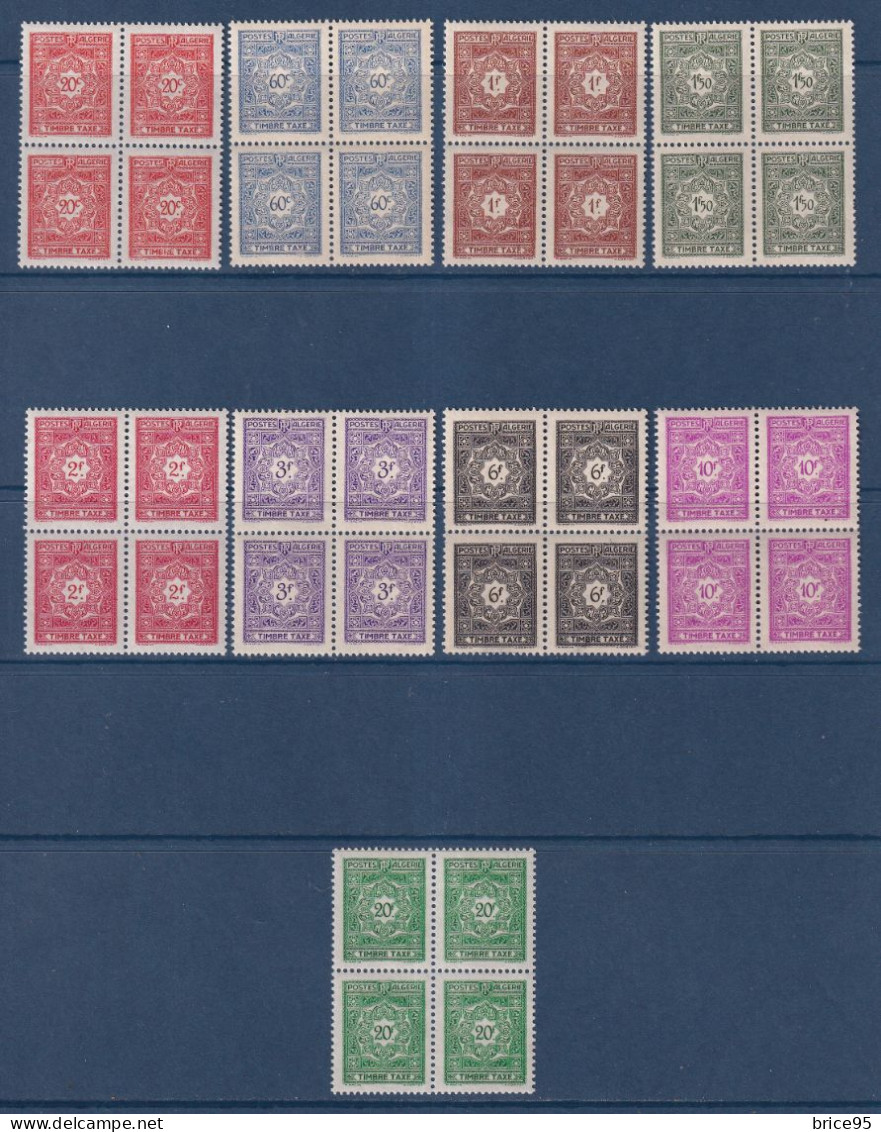 Algérie - Taxe - YT N° 35 à 48 ** - Neuf Sans Charnière - Non Complète - 1947 à 1955 - Unused Stamps