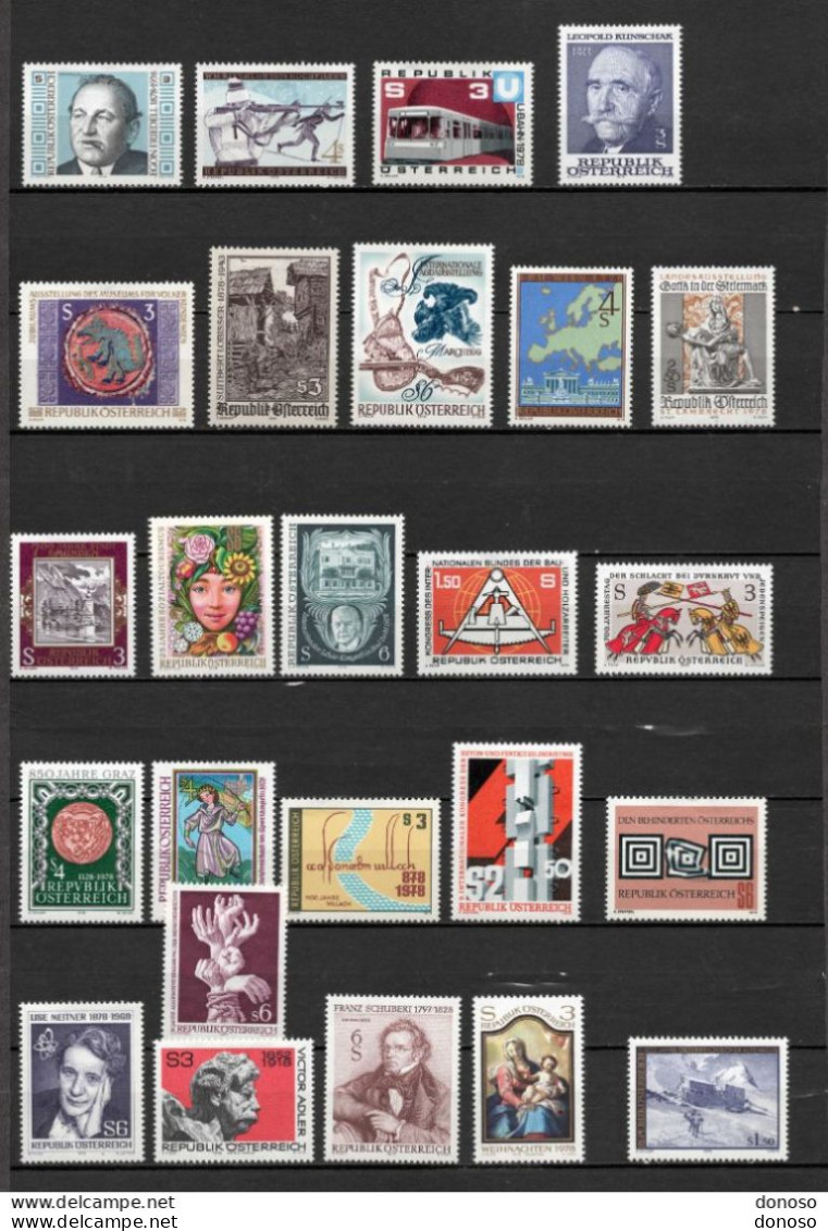 AUTRICHE 1978 25 Timbres Yvert 1395-1401 + 1403-1415 + 1417-1419 + 1421-1422 + 1424 NEUF** MNH Cote 22,60 Euros - Unused Stamps