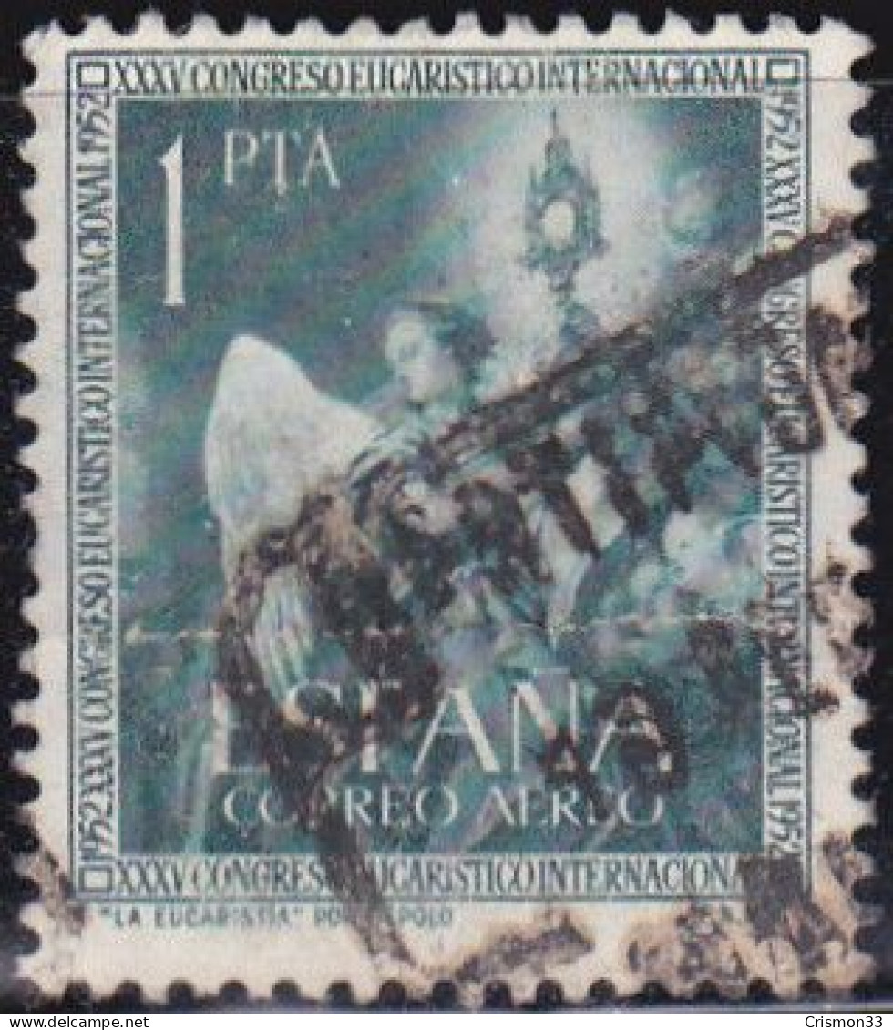1952 - ESPAÑA - XXXV CONGRESO EUCARISTICO INTERNACIONAL EN BARCELONA - LA EUCARISTIA TIEPOLO - EDIFIL 1117 - Oblitérés