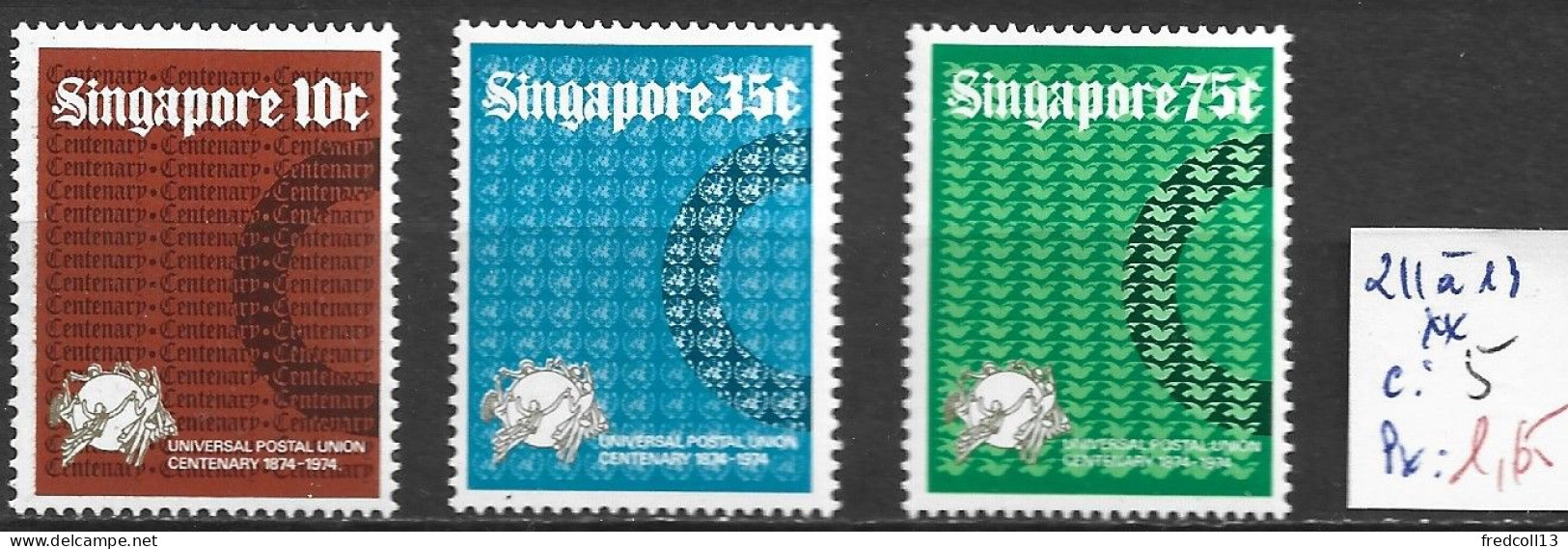 SINGAPOUR 211 à 13 ** Côte 5 € - Singapore (1959-...)