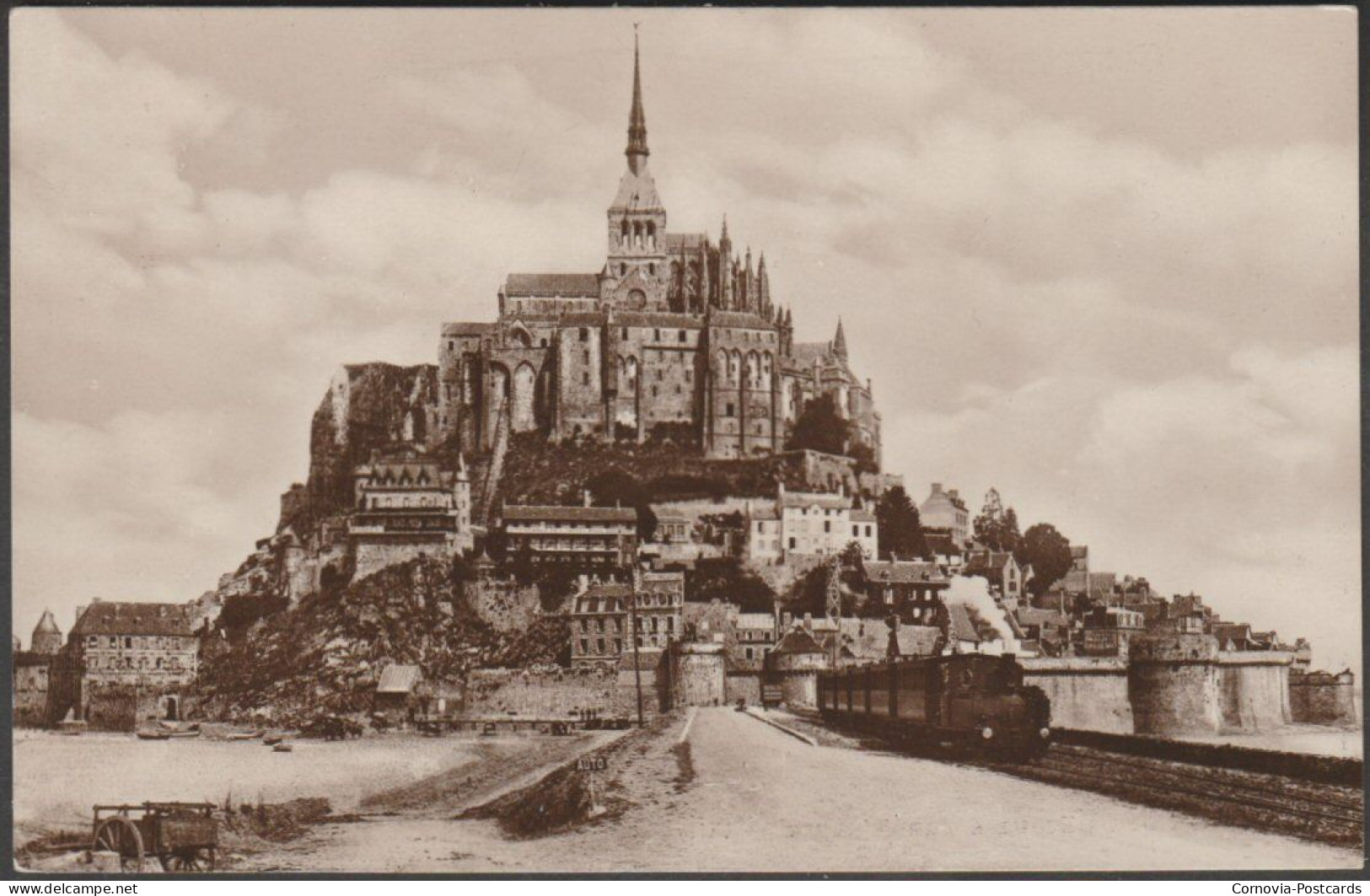 Vue De La Digue A Marée Haute, Le Mont-Saint-Michel, C.1920s - Lévy Et Neurdein Photo CPA LL1 - Le Mont Saint Michel