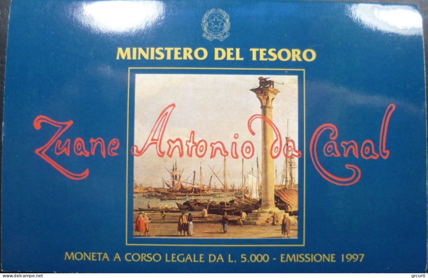 Italia - 5.000 Lire 1997 - Giovan Antonio Canal Detto Il "Canaletto" - Gig# 473 - KM# 189 - 5 000 Lire