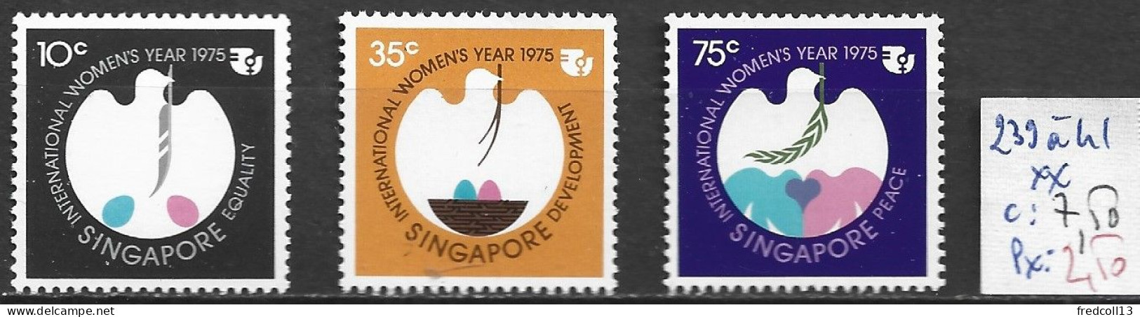 SINGAPOUR 239 à 41 ** Côte 7.50 € - Singapour (1959-...)