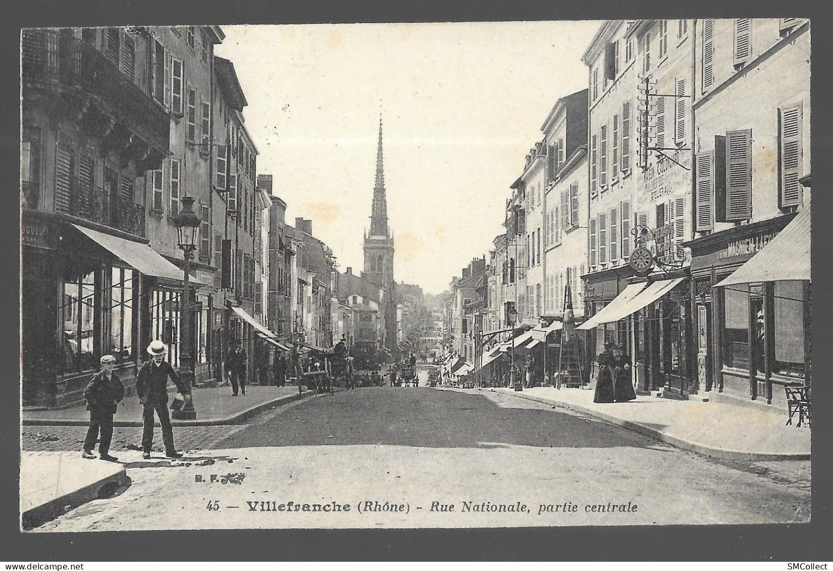 Villefranche Sur Saône, Lot De 2 Cartes : Le Promenoir / Rue Nationale Partie Centrale (A17p52) - Villefranche-sur-Saone