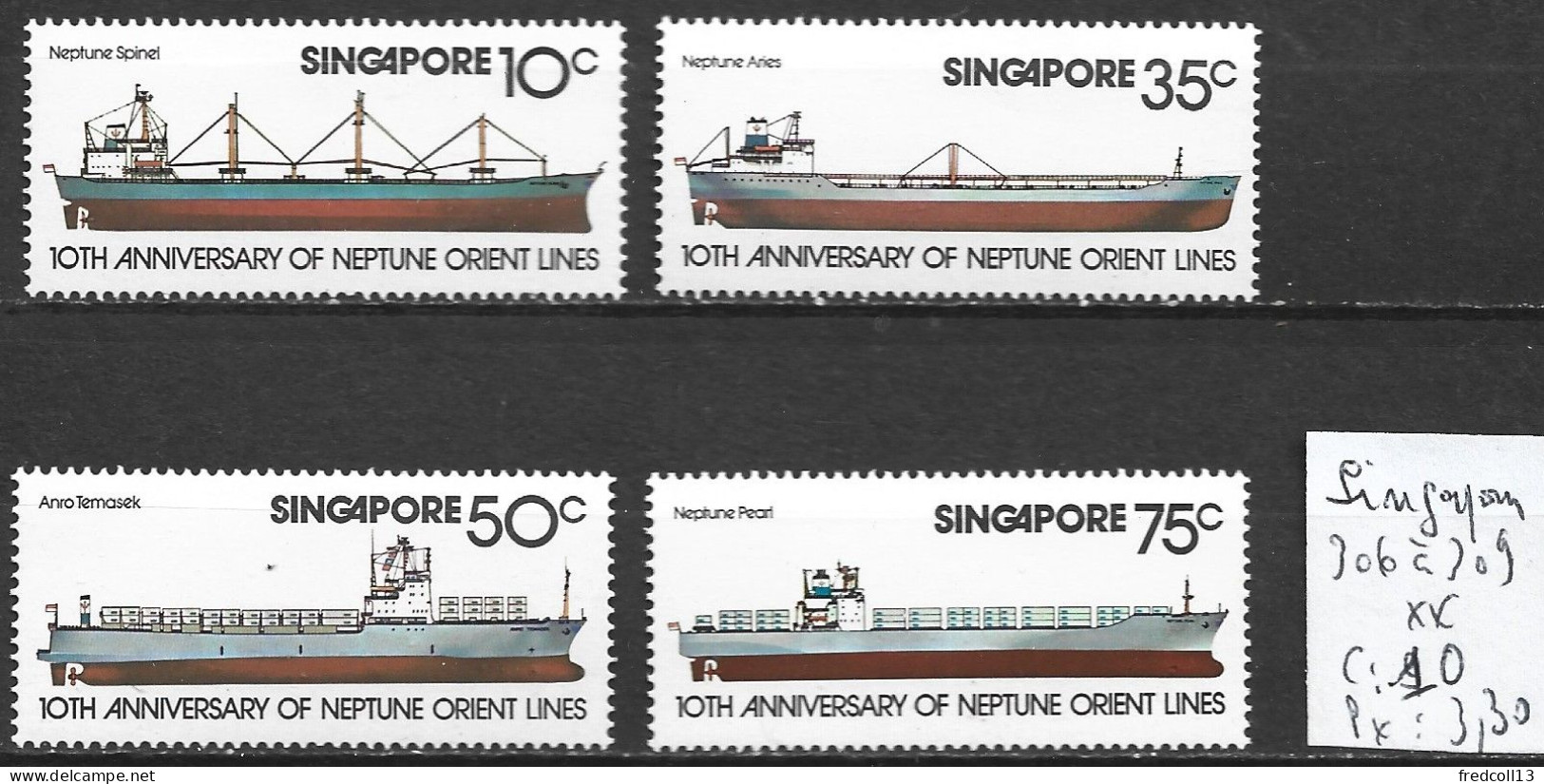 SINGAPOUR 306 à 309 ** Côte 10 € - Singapour (1959-...)