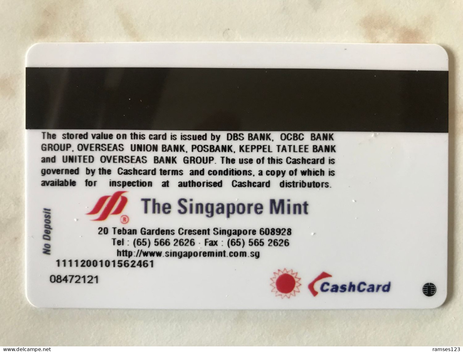 RARE  GEMPLUS   AND   BEAUTIFUL  SINGAPORE CASH CARD   PARK FLOWERS ORCHIDEE   MINT - Schede Bancarie Uso E Getta