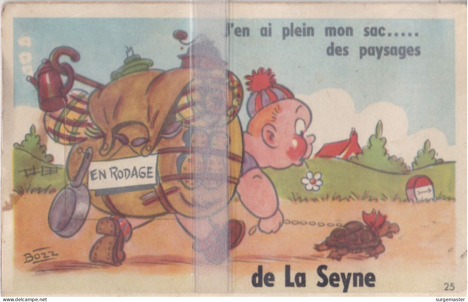 CPA A SYSTEME '' J'EN AI PLEIN MON SAC DES PAYSAGES '' DE LA SEYNE - La Seyne-sur-Mer