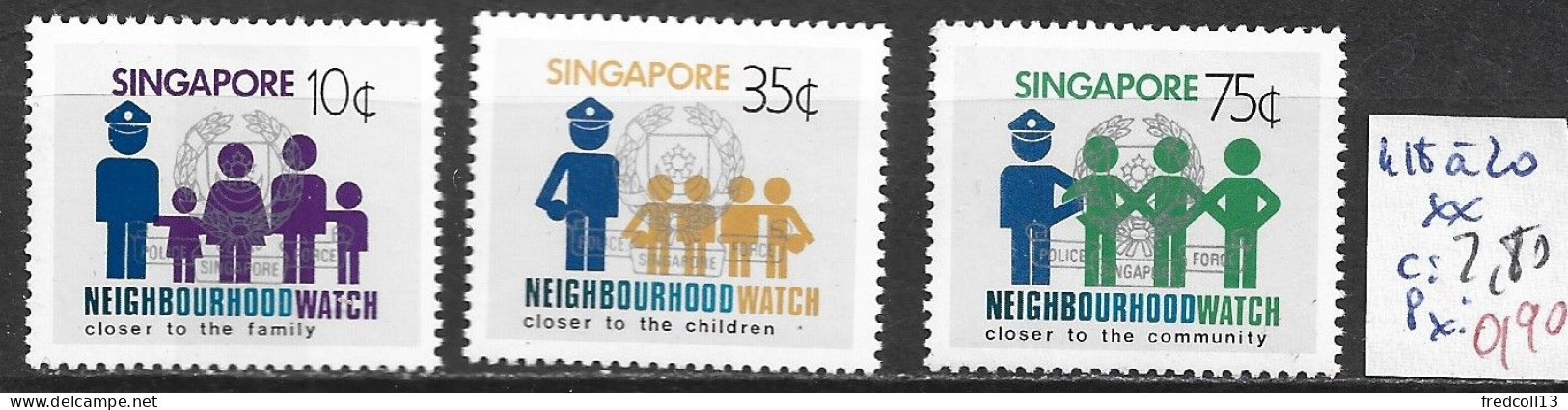 SINGAPOUR 418 à 20 ** Côte 2.80 € - Singapour (1959-...)