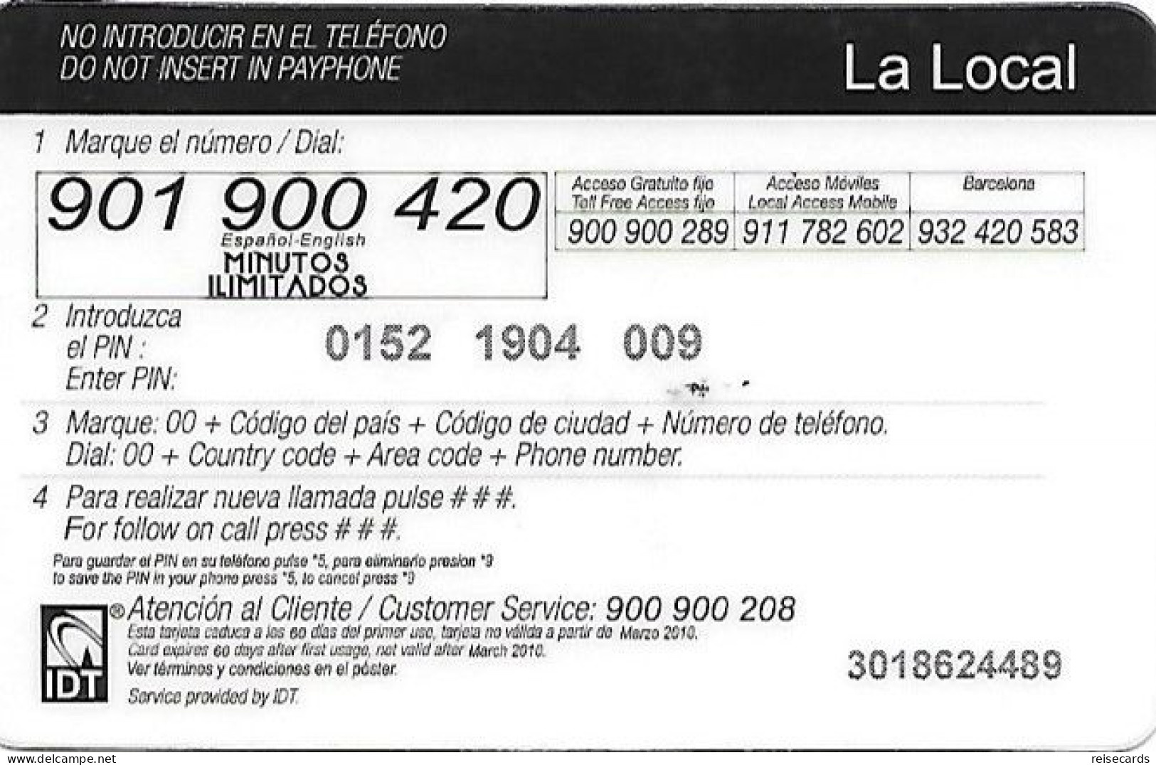 Spain: Prepaid IDT - La Local - Other & Unclassified