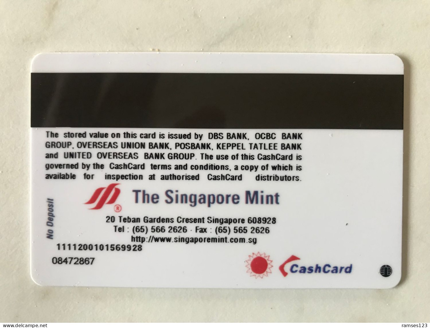 RARE  GEMPLUS   AND   BEAUTIFUL  SINGAPORE CASH CARD   SENTOSA  LION STATUE   MINT - Cartes Bancaires Jetables
