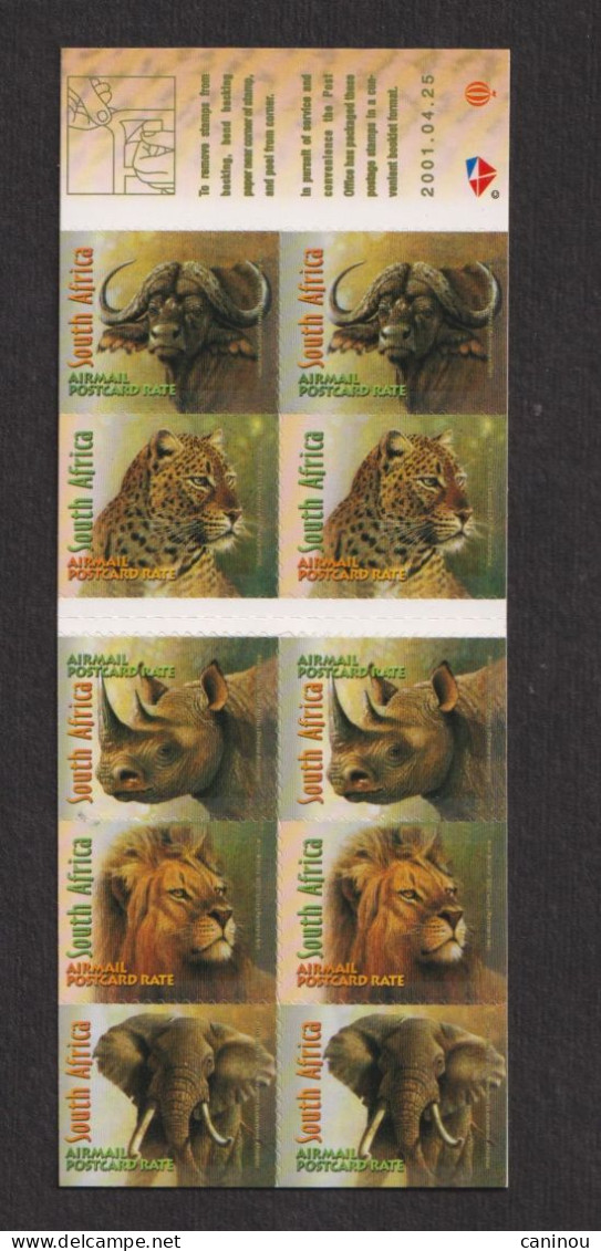 AFRIQUE DU SUD   Y & T CARNET C51aI POSTE AERIENNE  FAUNE LION 2001 NEUF - Markenheftchen