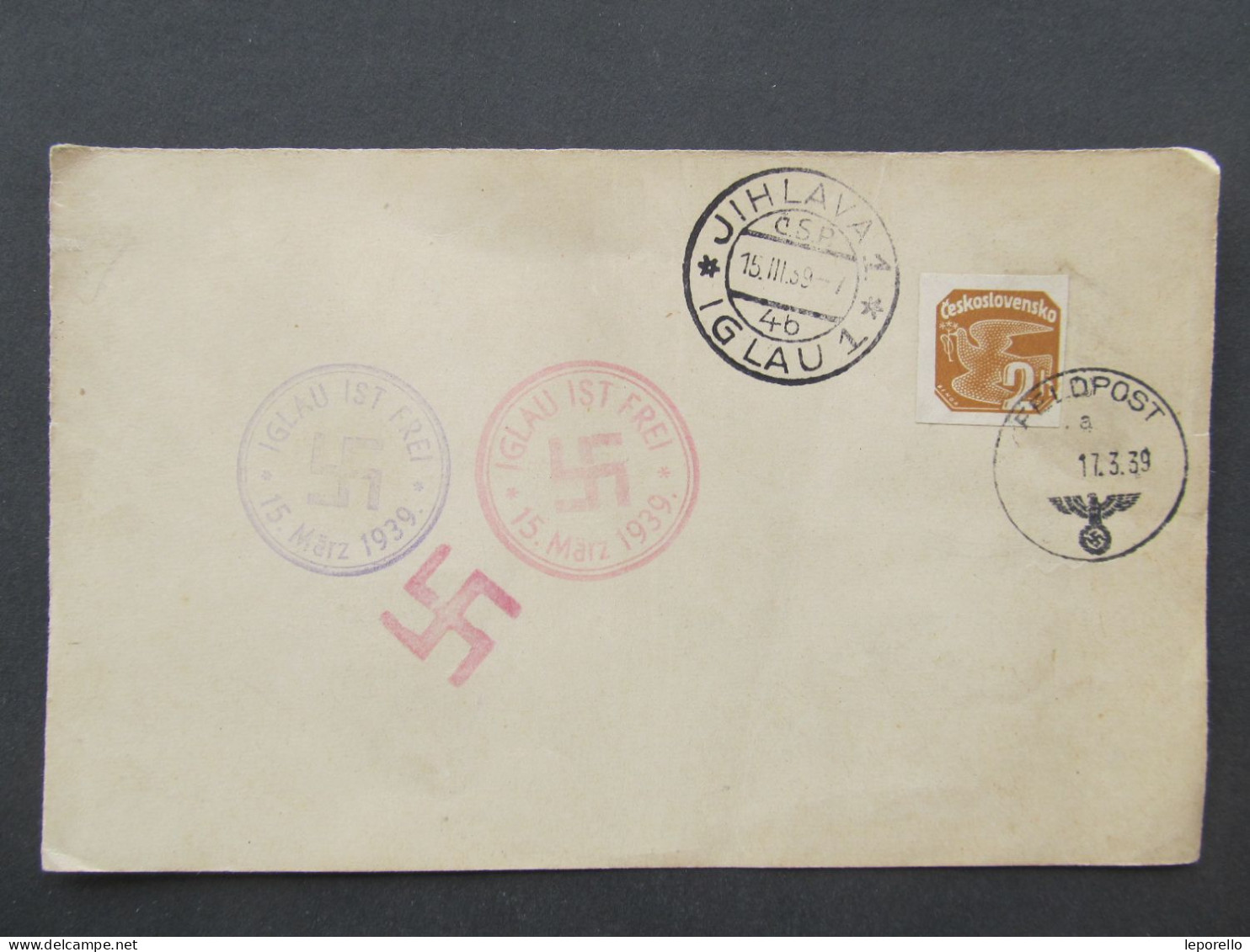 BRIEF Jihlava Iglau 1939 Sudetenland A. Blatt Papier  /// P9456 - Région Des Sudètes