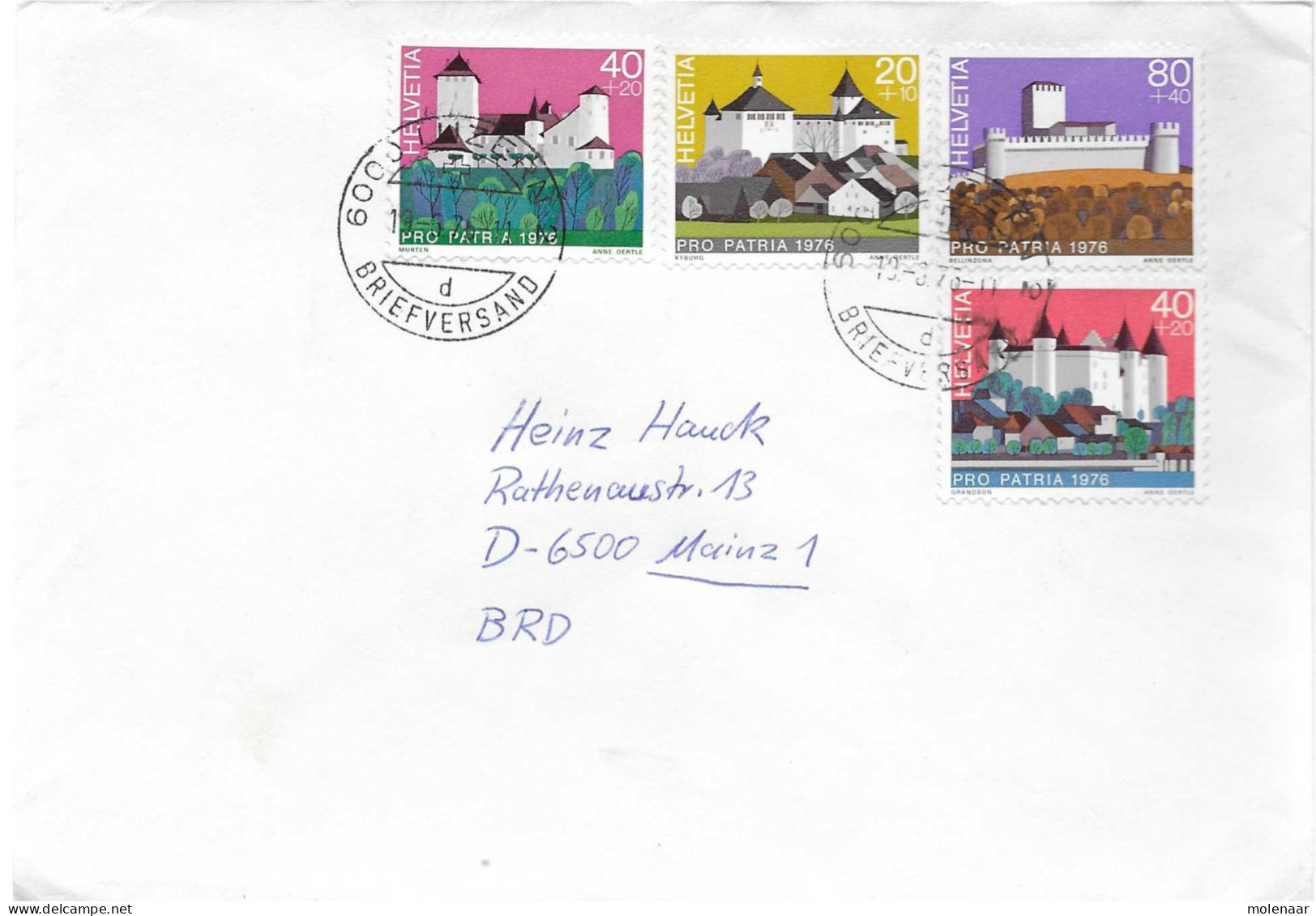 Postzegels > Europa > Zwitserland > 1970-1979 >brief Met 1069-1072 (17638) - Brieven En Documenten