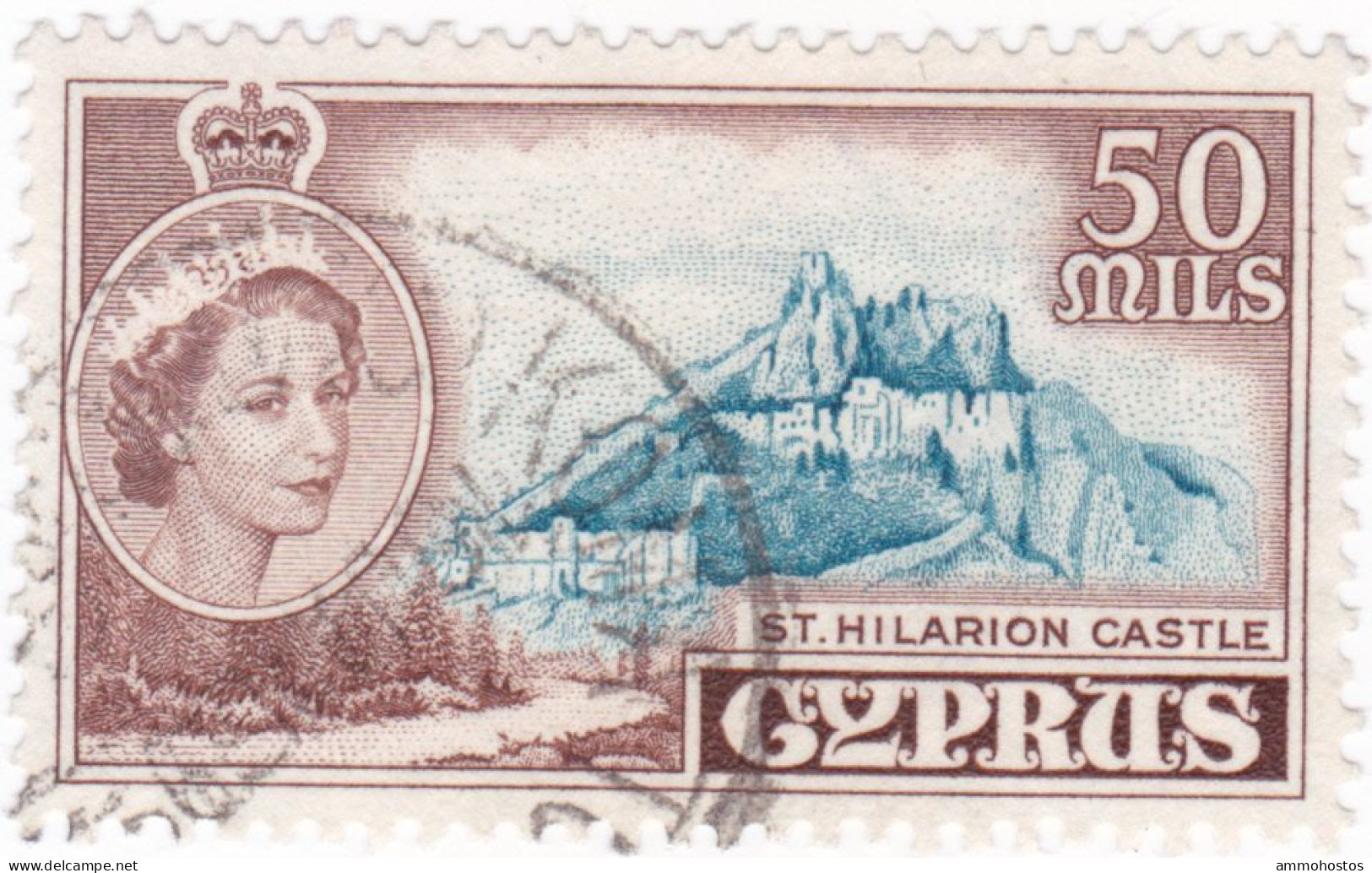 CYPRUS QEII KOMA TOU YIALOY KARPAS SINGLE CIRCLE RURAL POSTMARK - Zypern (...-1960)