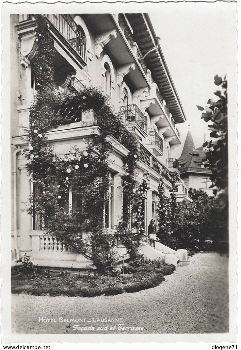 Hôtel Belmont Lausanne Façade Sud Et Terrasse Animée Rare - Lausanne