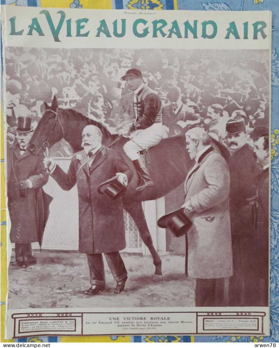 LA VIE AU GRAND AIR N° 559 /1909 LE ROI EDOUARD VII AU DERBY D'EPSOM JEAN BOUIN VELO PARIS / BRUXELLES PRIX DE DIANE TIR - 1900 - 1949