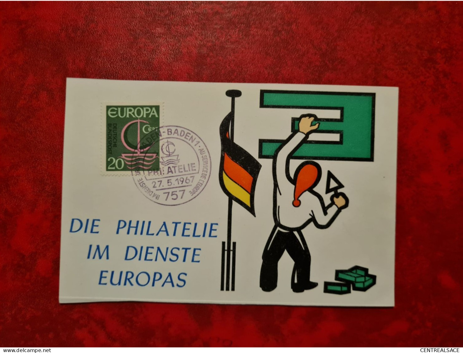 Lettre ALLEMAGNE 1967 BADEN BADEN DIE PHILATELIE IM DIENSTE EUROPAS - Other & Unclassified