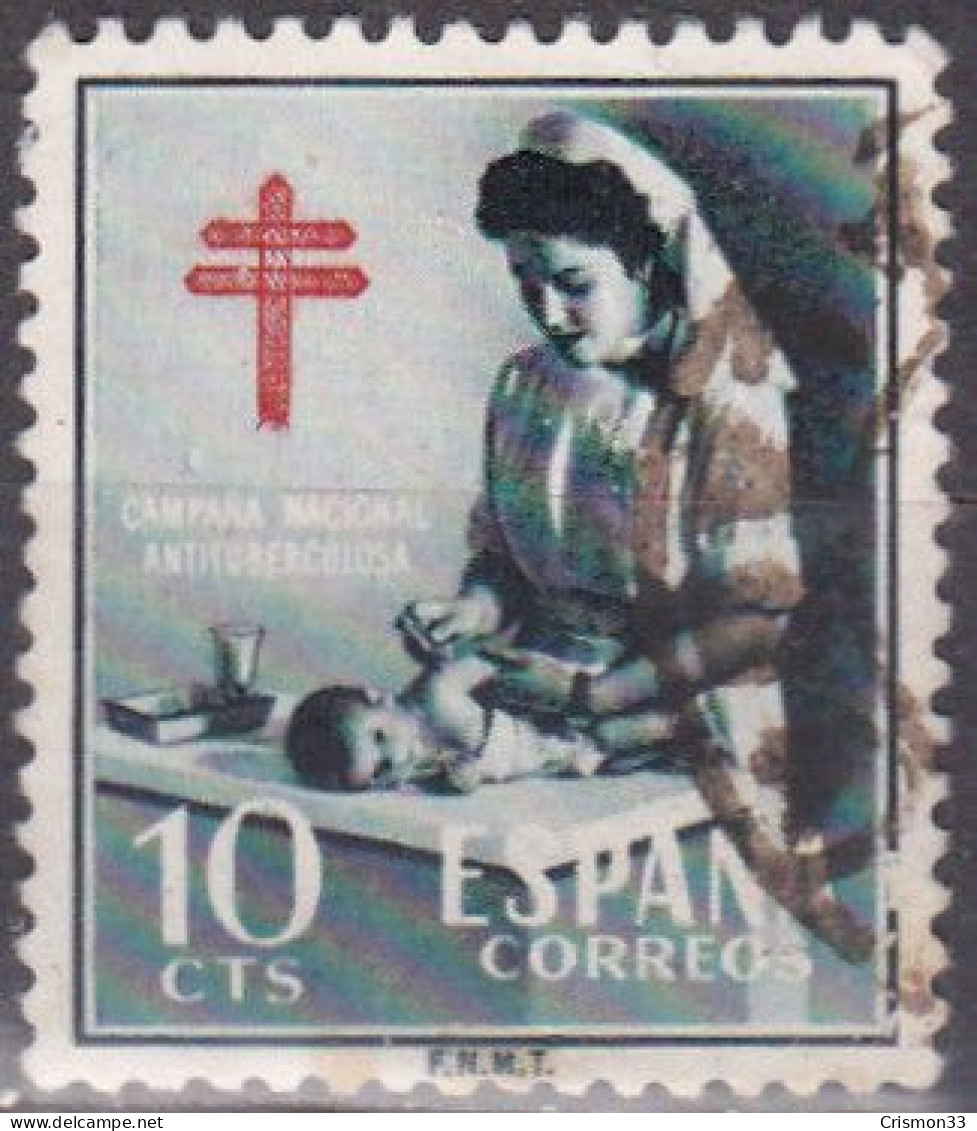 1953 - ESPAÑA - PRO TUBERCULOSOS - ENFERMERA PUERICULTORA - EDIFIL 1122 - Oblitérés