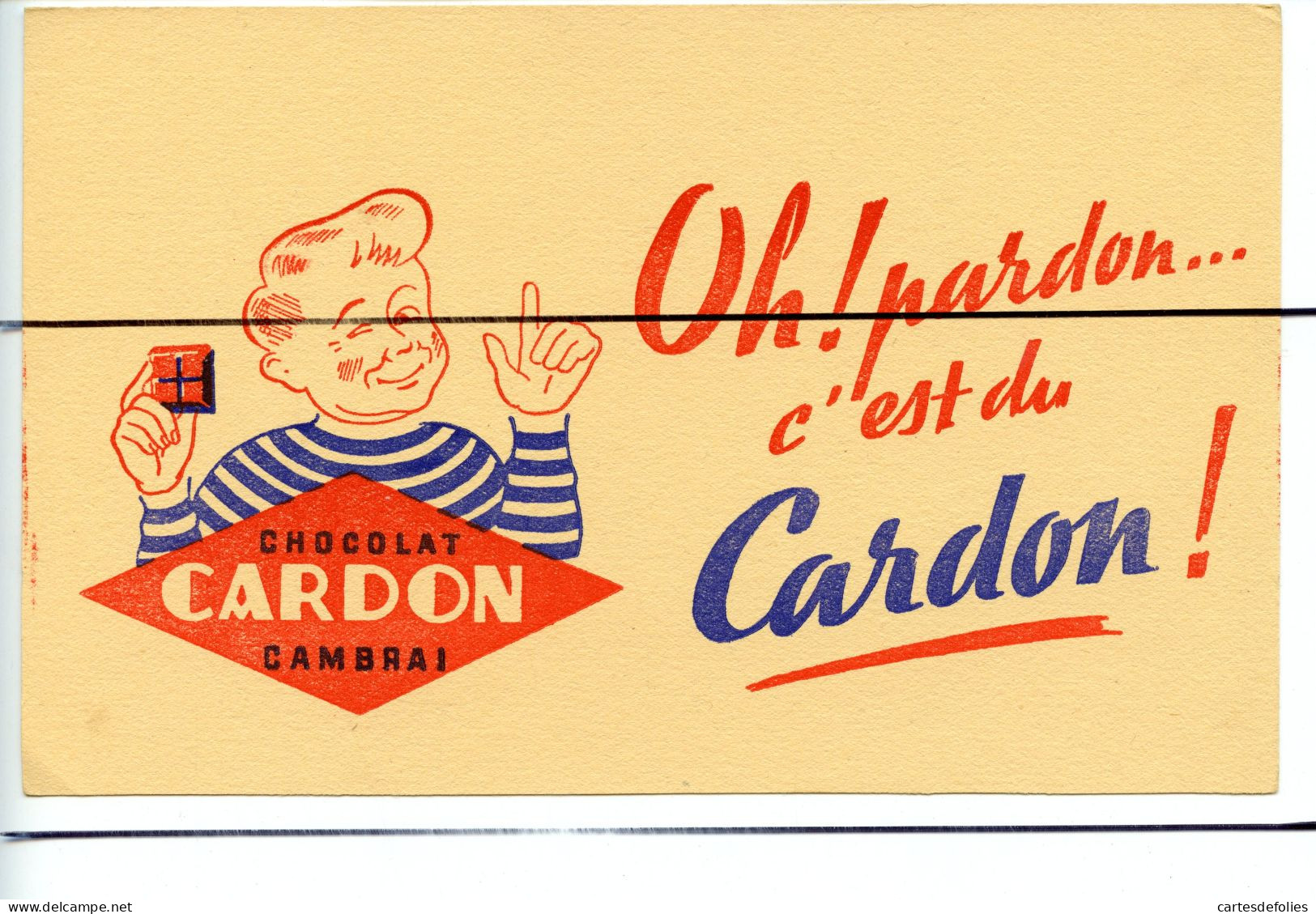 Ancien BUVARD Vintage.  Publicité . Chocolat CARDON CAMBRAI - Autres & Non Classés