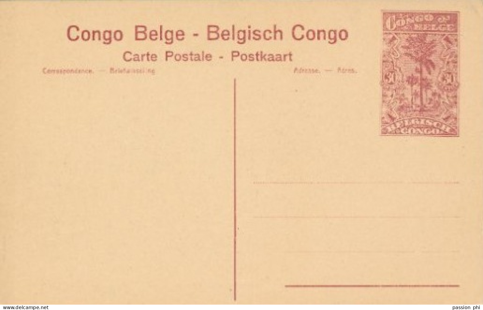 ZAC BELGIAN CONGO  GOLF PPS SBEP 62 VIEW 78 UNUSED - Stamped Stationery