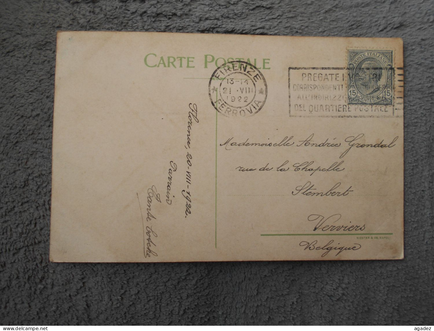 Cpa Firenze Florence Grand Hotel Cavour 1922 - Firenze (Florence)