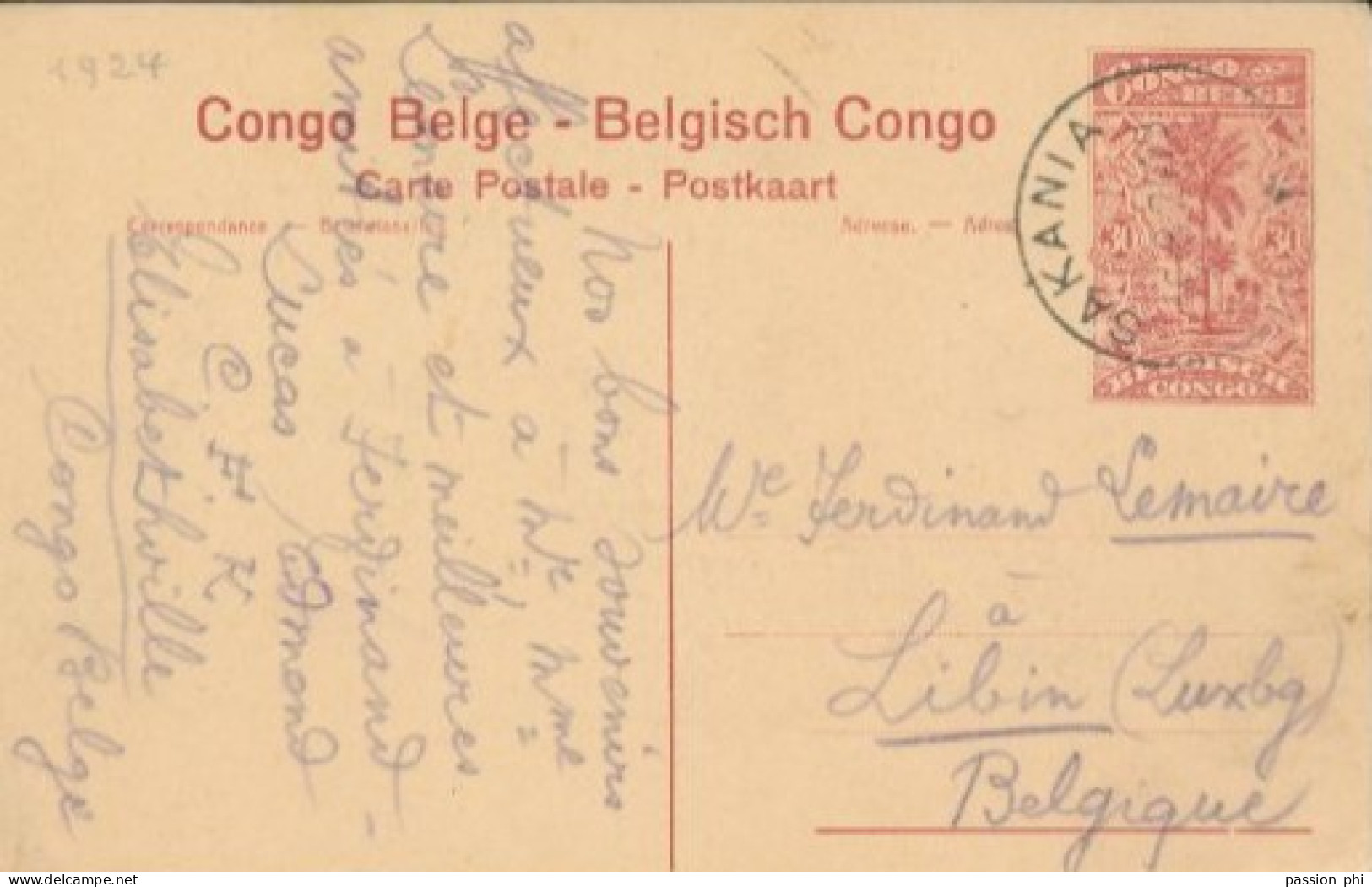 ZAC BELGIAN CONGO  PPS SBEP 62 VIEW 80 USED - Stamped Stationery