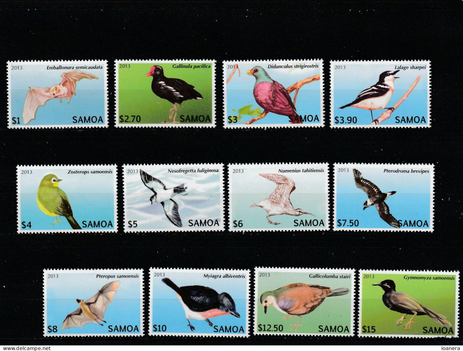 Samoa 2013 - Fauna , Birds , Series 12 Values , Perforated , MNH , Mi.1105-1116 - Samoa (Staat)