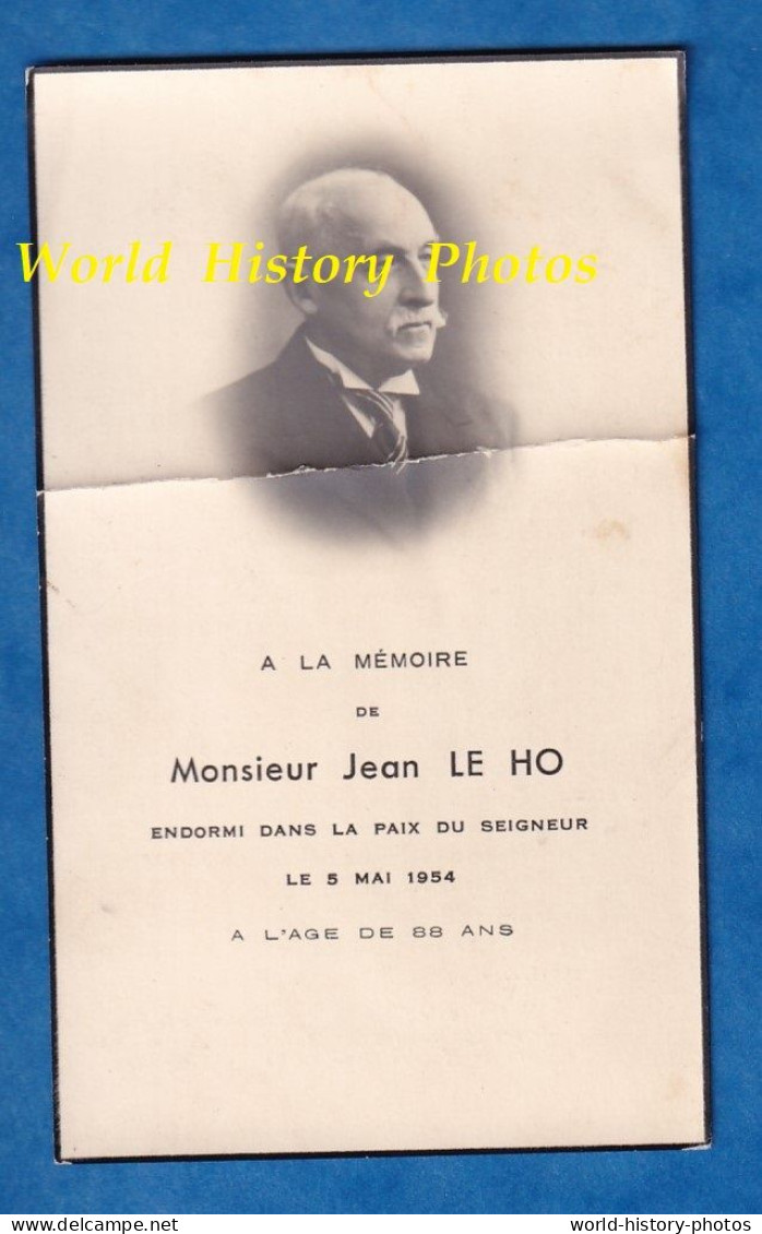 Faire Part De Décés - RENNES Ou Environs - Monsieur Jean LE HO Décédé Le 5 Mai 1954 - Chanoine Péan , Librairie Béon - Décès