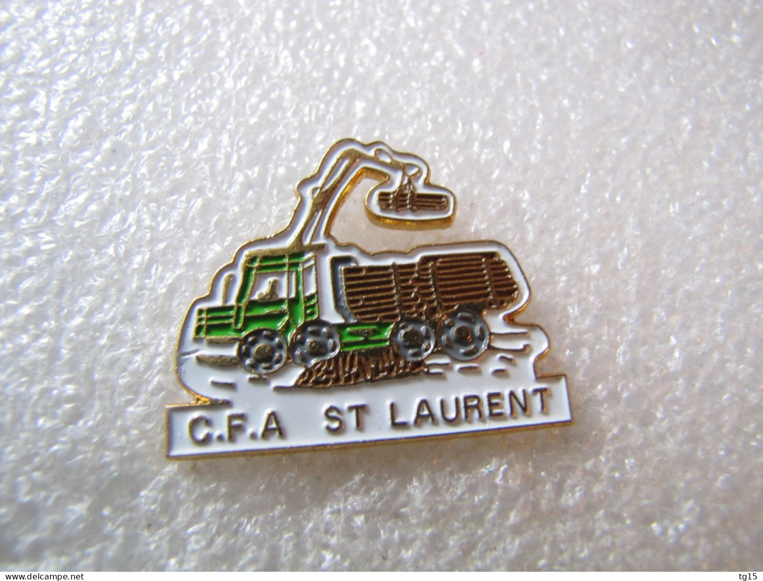 RARE PIN'S   ENGINS DE CHANTIER GRUMIER CHARGEUR   C.F.A. SAINT LAURENT - Transportes