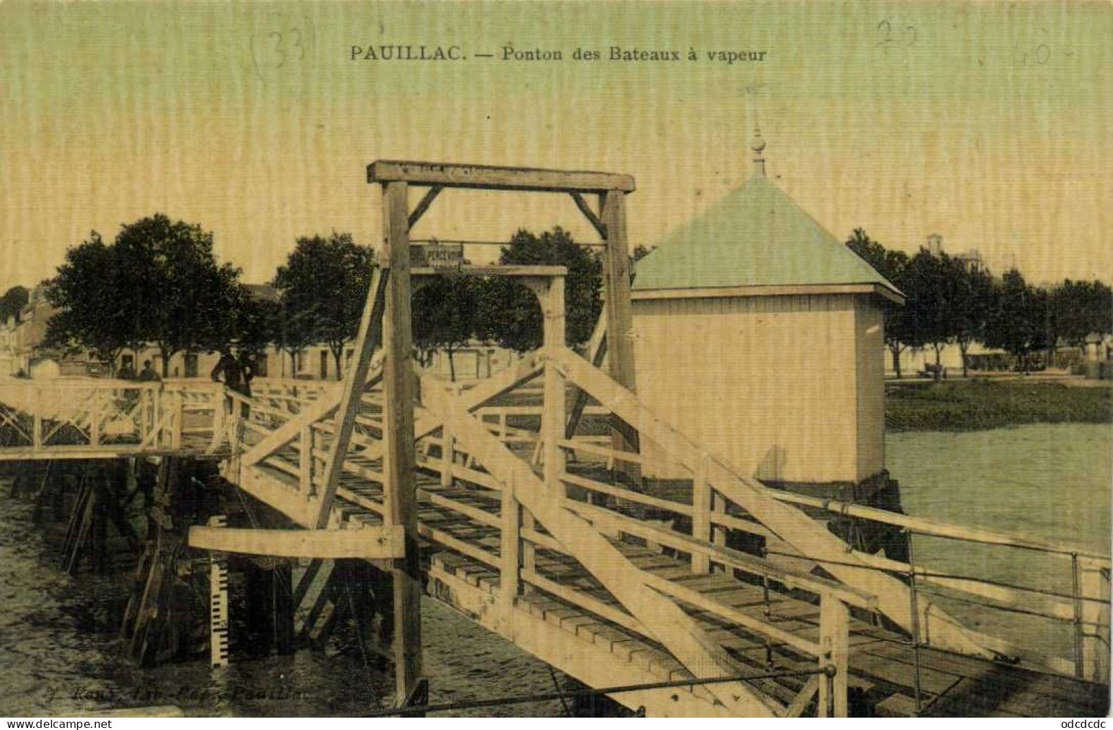 PAUILLAC Ponton Des Bateaux à Vapeur Animée Colorisée Toilée RV - Pauillac