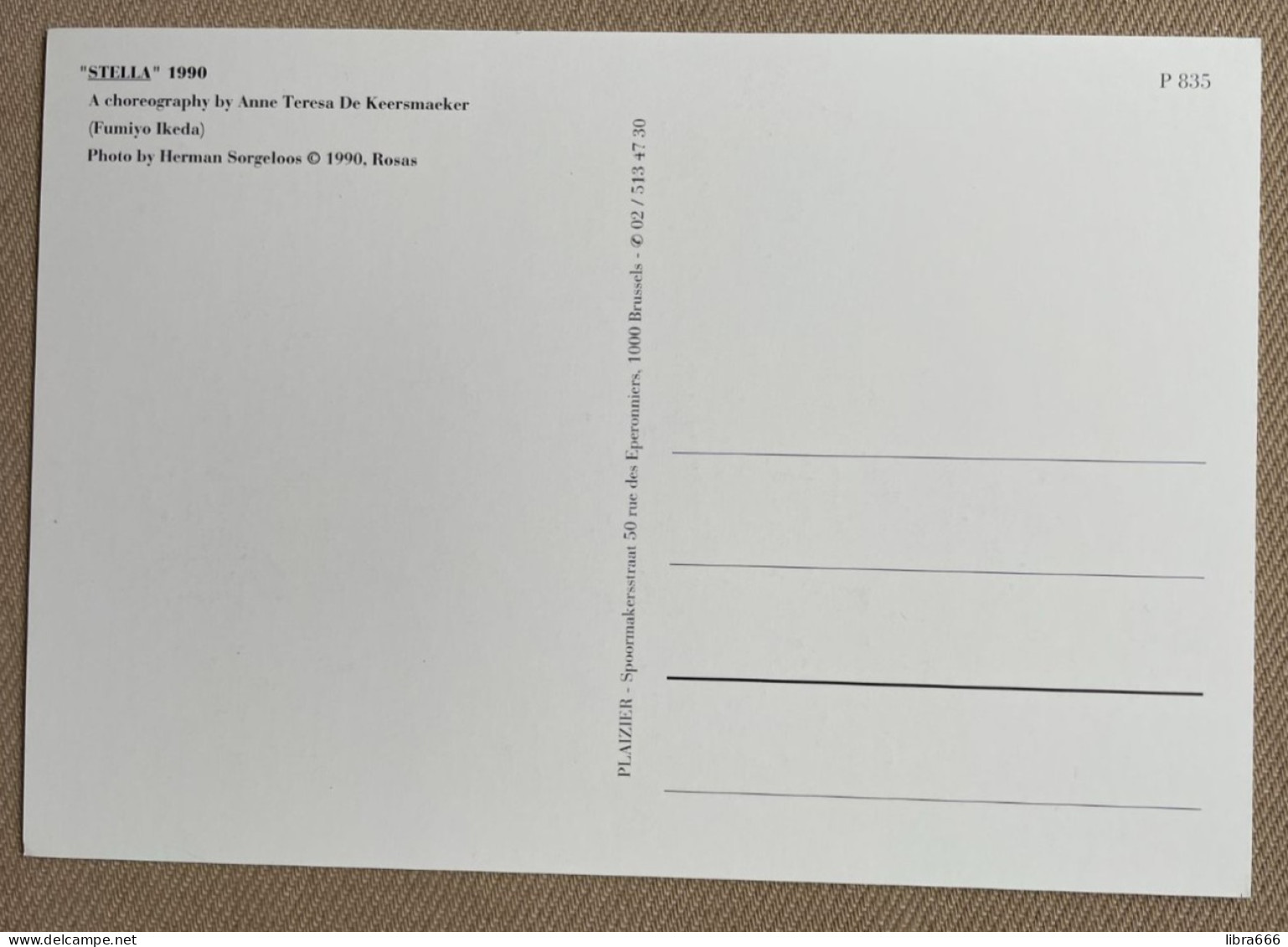 Booklet (10 cards) - HERMAN SORGELOOS - Rosas / Anne Teresa De Keersmaeker - De Munt, Brussel - Publ. PLAIZIER 1996