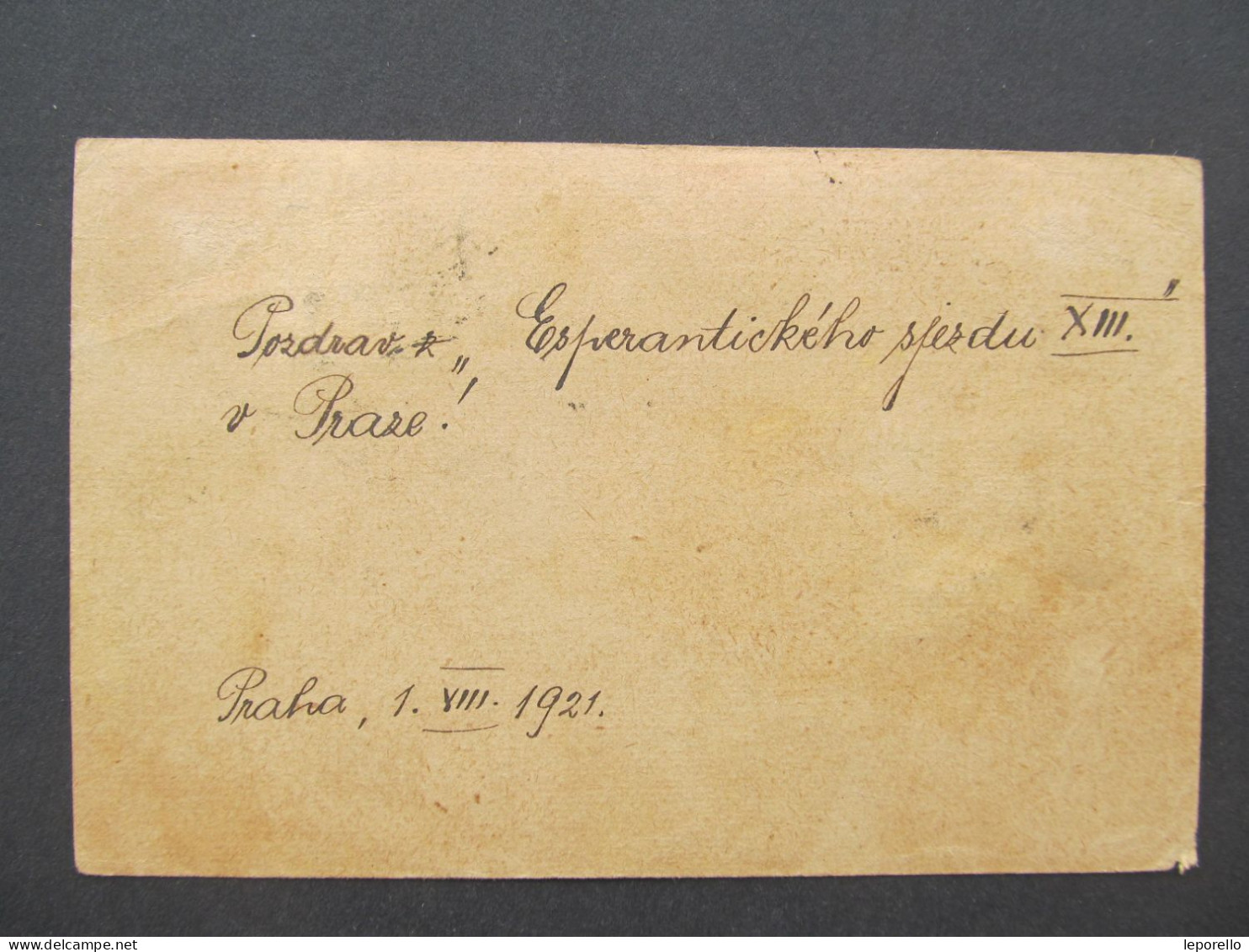 GANZSACHE Praha  Esperanto 1921  // P9404 - Brieven En Documenten