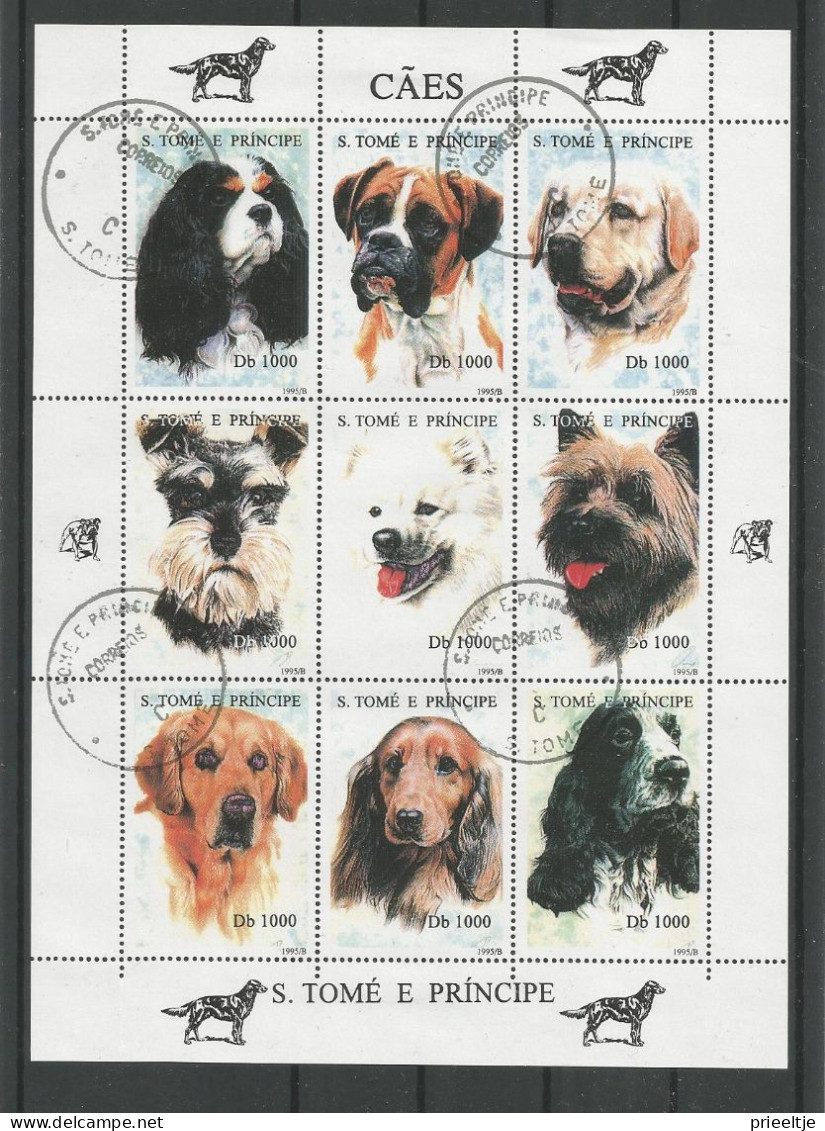 St Tome E Principe 1995 Dogs Sheet  Y.T. 1264AU/1264BC (0) - Sao Tome And Principe