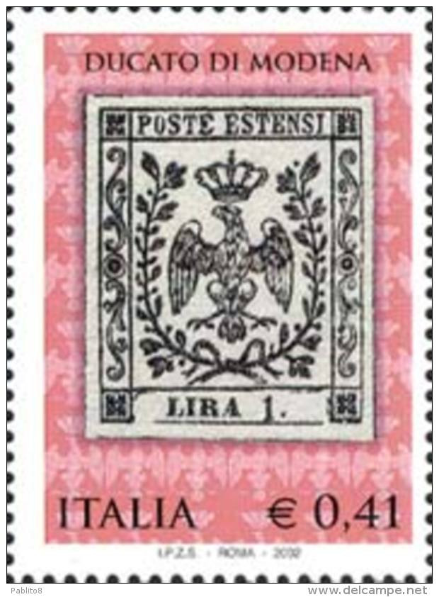ITALIA REPUBBLICA ITALY REPUBLIC 2002 DUCATO DI MODENA 150° ANNIVERSARIO FRANCOBOLLI MNH - 2001-10: Mint/hinged