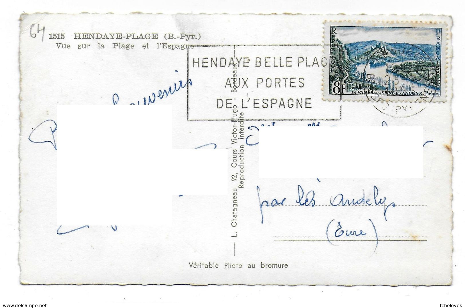(64). Hendaye. (3) 1969 & (4) 1955 Plage De L'Espagne Les Alcyons - Hendaye
