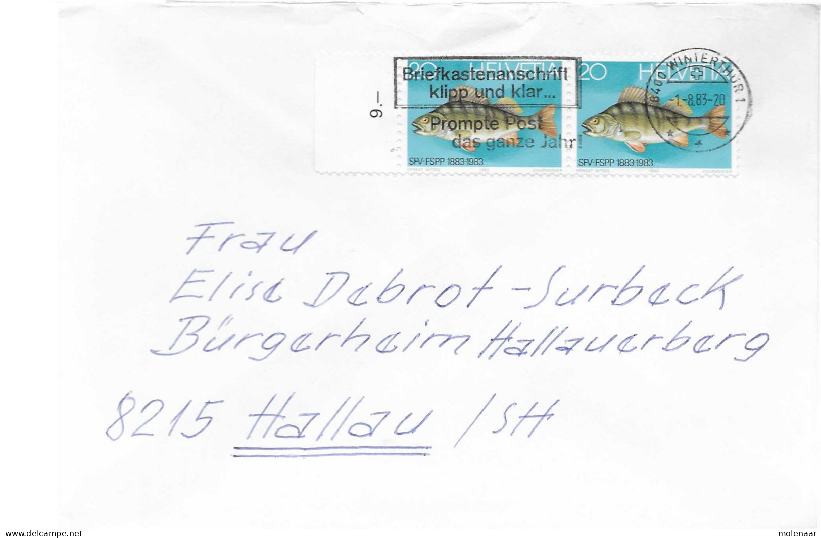 Postzegels > Europa > Zwitserland > 1980-1989 > Brief Met 2x No.1239 (17645) - Brieven En Documenten