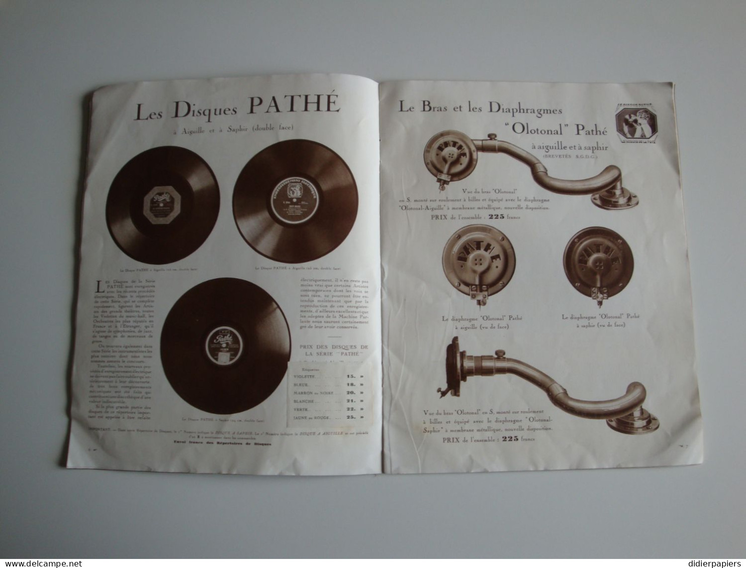 .Catalogue Des Machines Parlantes PATHE Frères 1930 Paris,portatif Olotonal Pathé - Autres & Non Classés