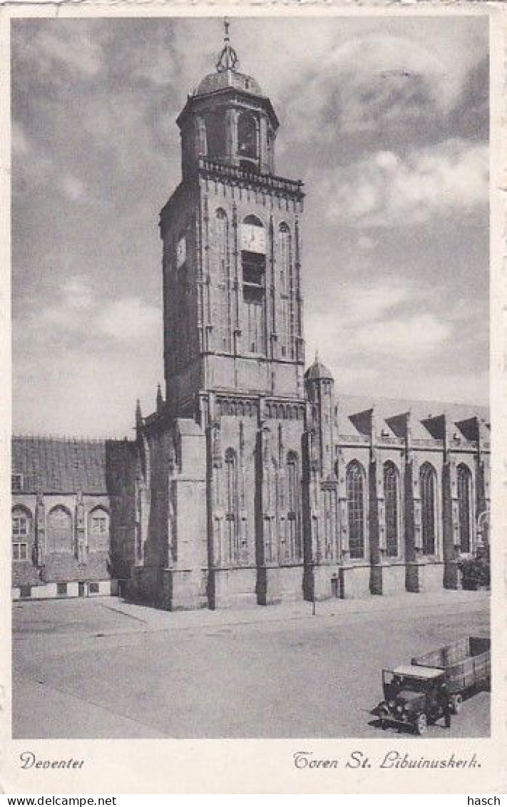 4850a127Deventer, Toren St. Libuinuskerk. 1942. (Zie Randen)  - Deventer