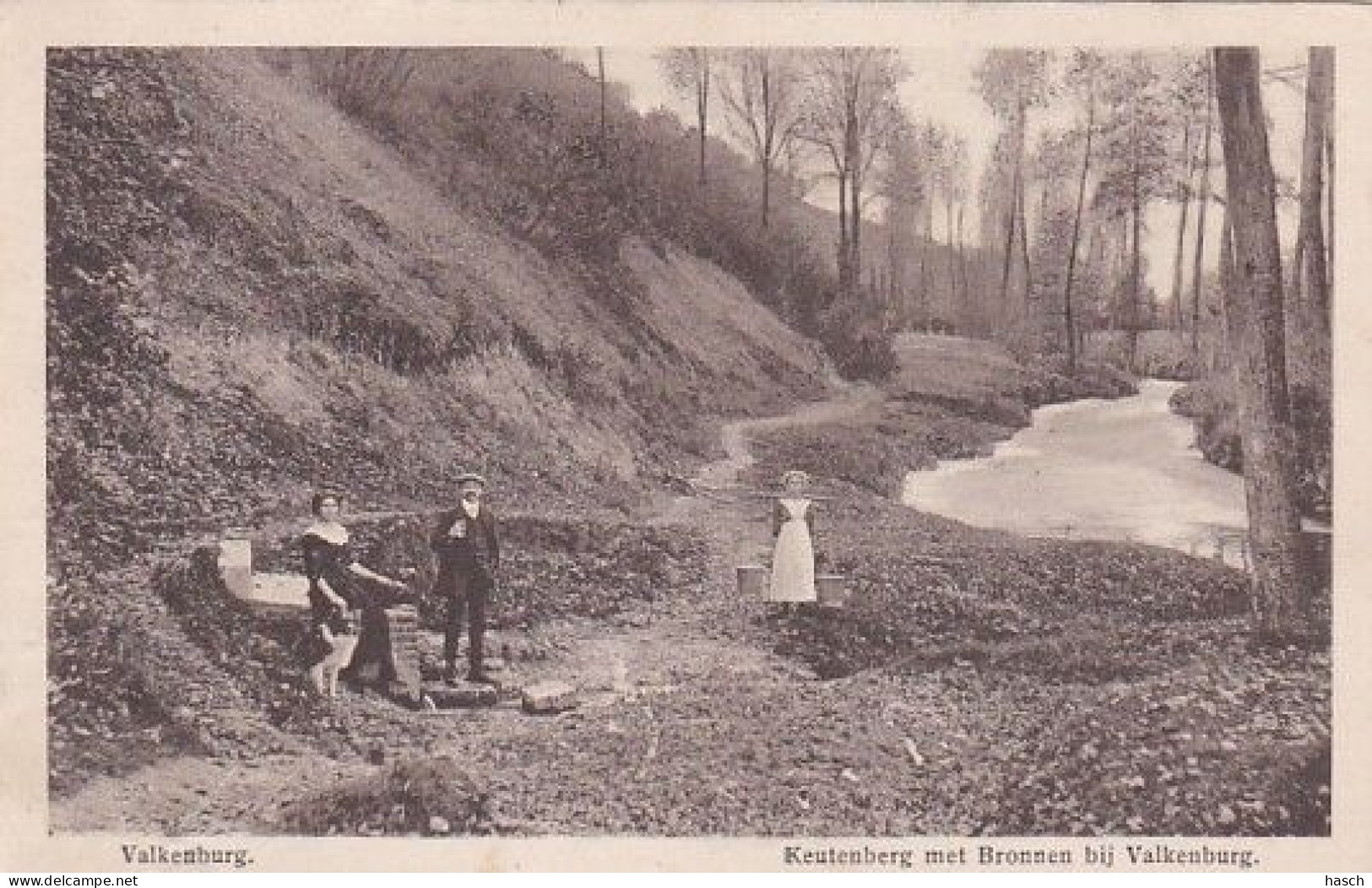 4850a100Valkenburg, Keutenberg Met Bronnen Bij Valkenburg. ( Beschadiging Rechts Tussen De Bomen)  - Valkenburg