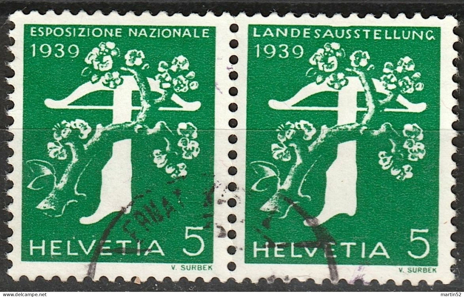 Schweiz Suisse 1939: Rollenpaar-ZDR / Se-tenant Rouleaux / Coil-pair Zu Z25f Mi W11 Mit ⊙ EBNAT-KAPPEL (Zu CHF 16.00) - Zusammendrucke