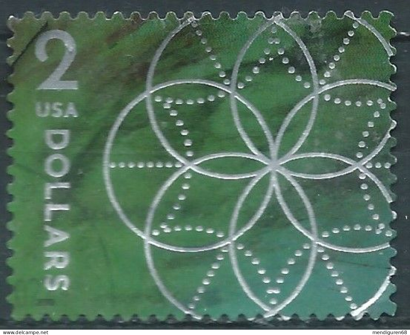 VEREINIGTE STAATEN ETATS UNIS USA 2022 FLORAL GEOMETRY GREEN USED SN 5700 MI  YT 5543 - Used Stamps